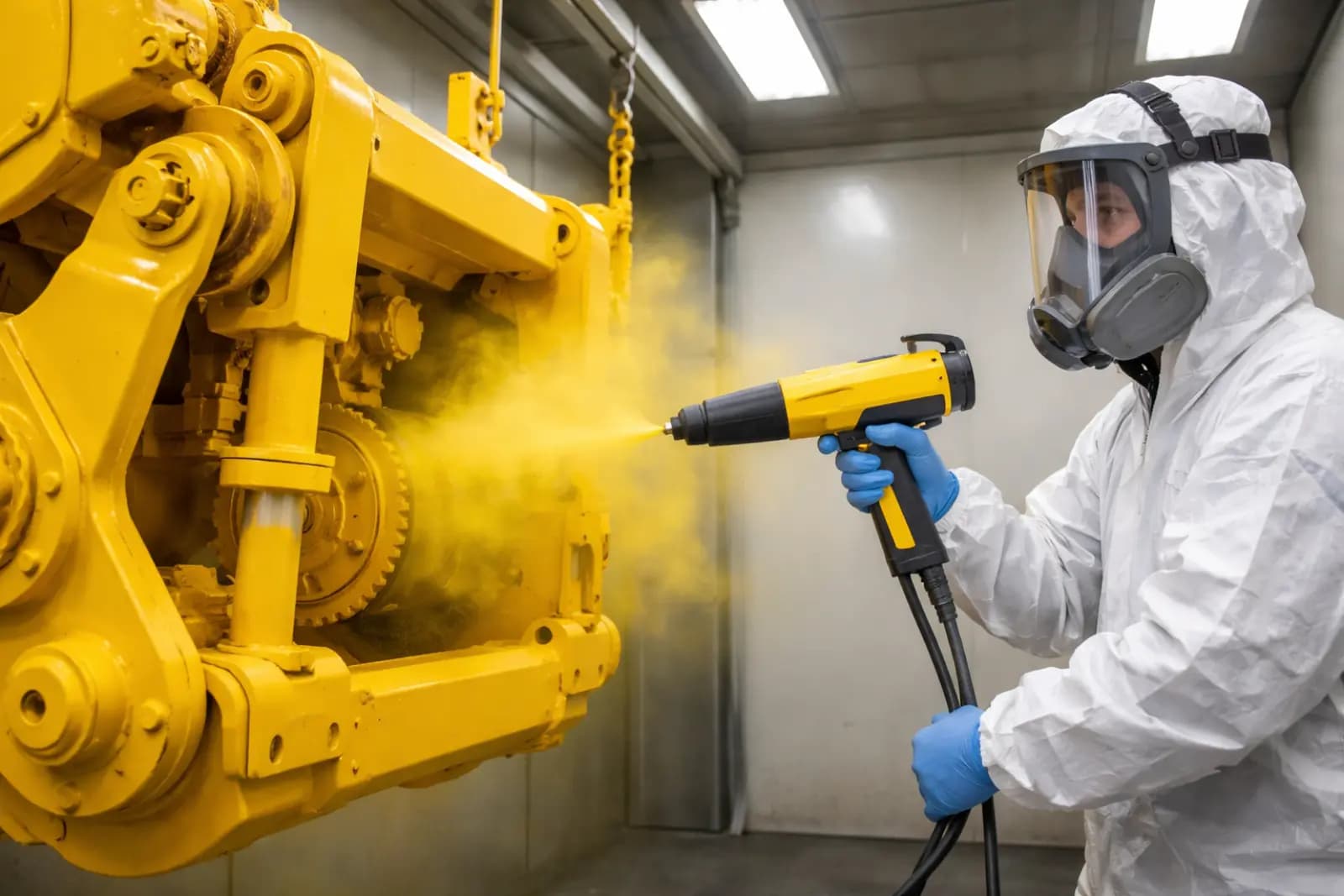 Powder coating finish on industrial steel for crash barriers and road infrastructure