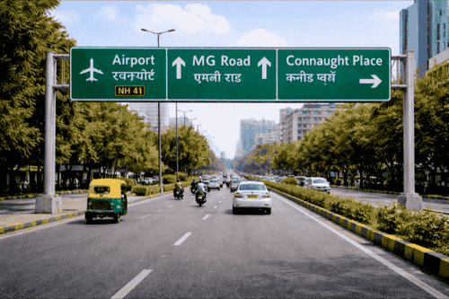 Retro Reflective Gantry Signage - YNM Safety | Hot Thermoplastic Paint Manufacturers India - Image 3