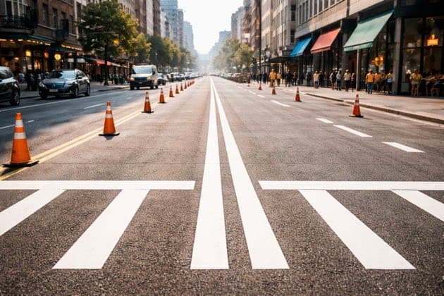 Hot thermoplastic street and city road marking — YNM Safety