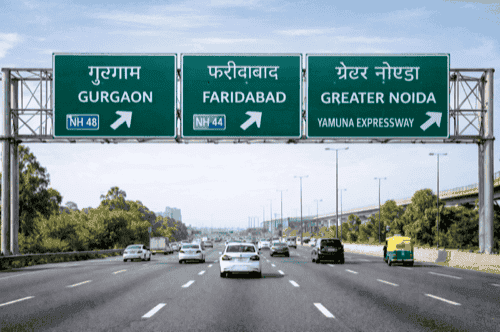 Retro Reflective Gantry Signage - YNM Safety | Hot Thermoplastic Paint Manufacturers India - Image 1