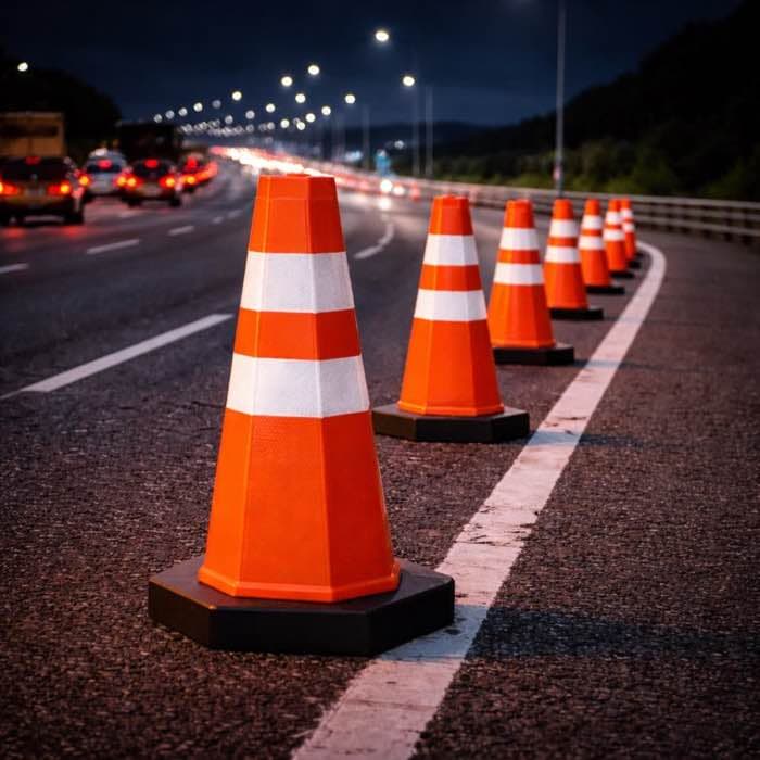 Traffic Cone (750 mm) - YNM Safety Road Safety Furniture | Road Safety Equipment India