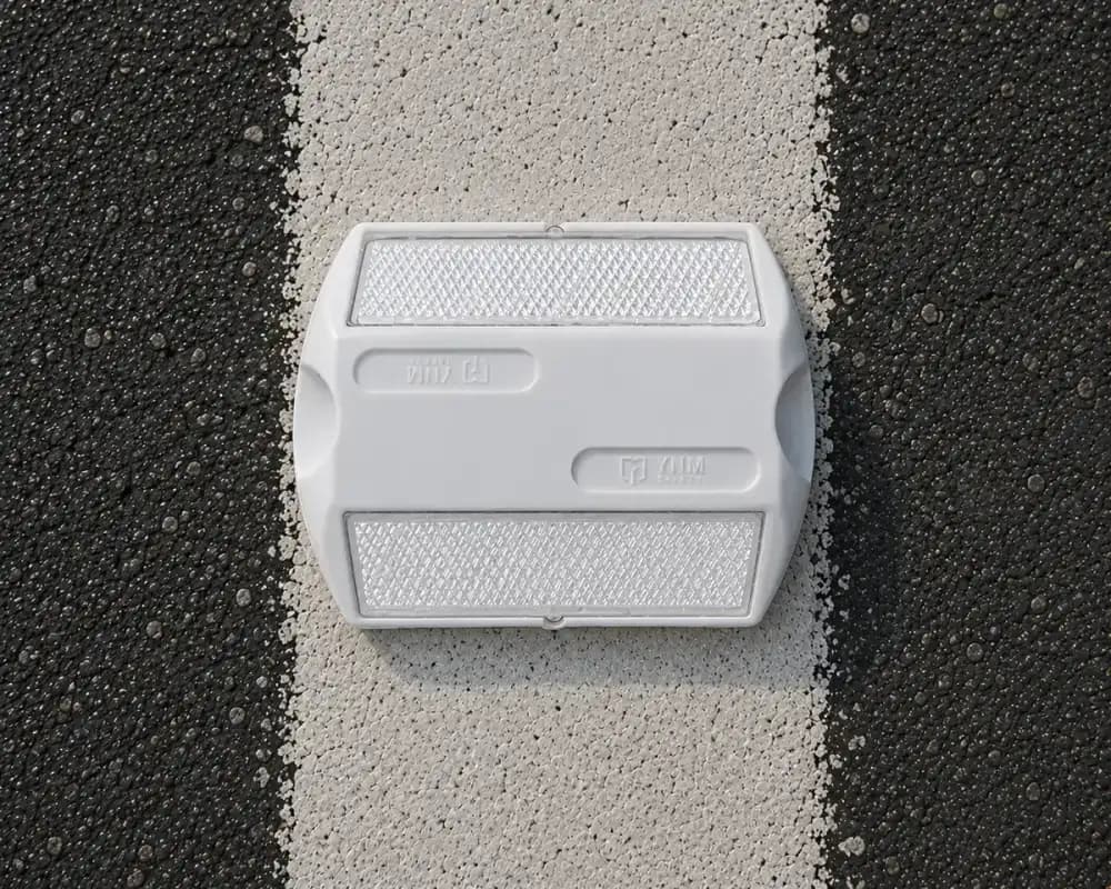 White Road Stud Manufacturers - YNM Safety Road Safety Furniture | Road Safety Equipment India