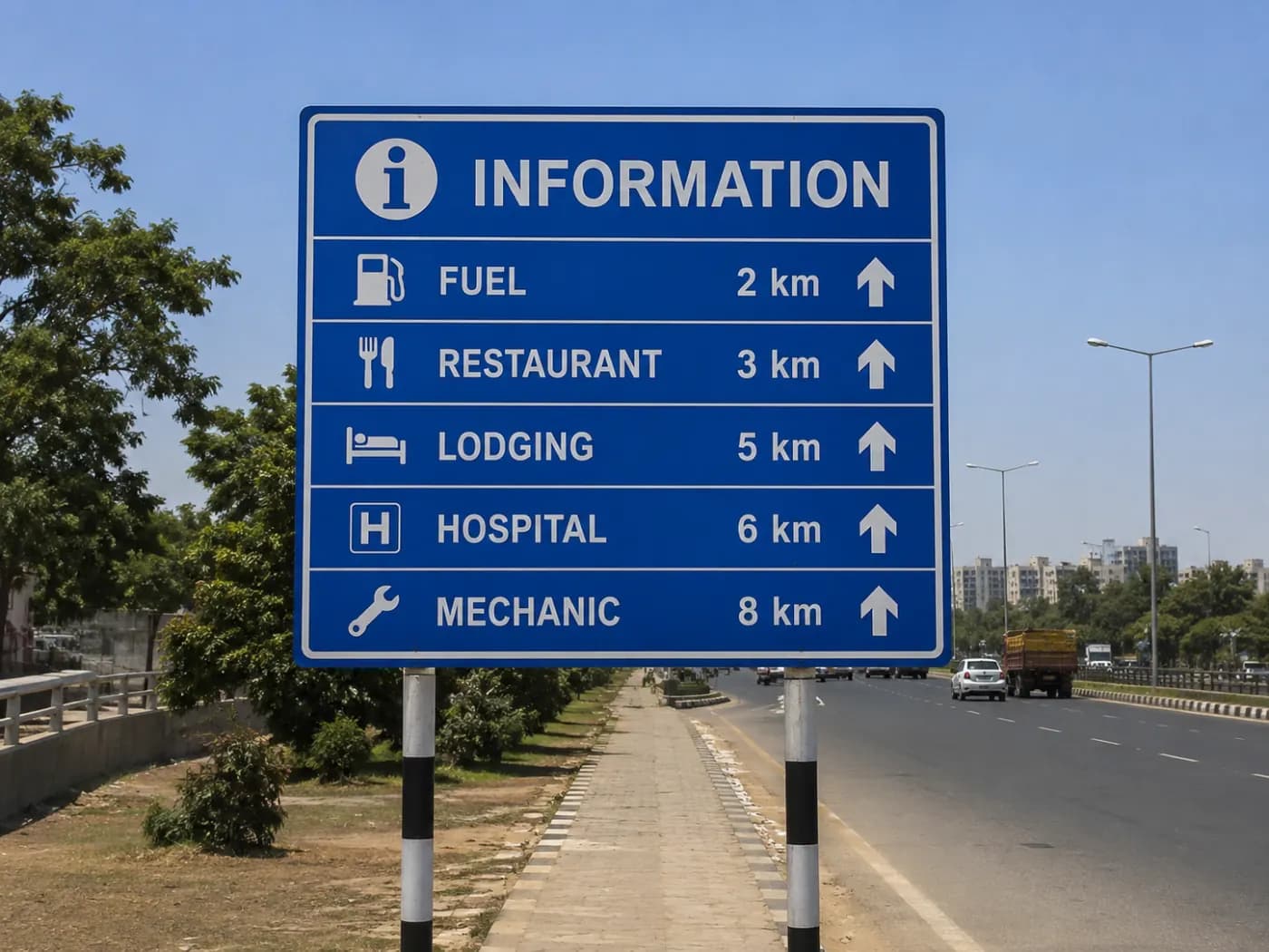 Informatory Sign Board Manufacturers — manufactured by YNM Safety, road marking and road safety products