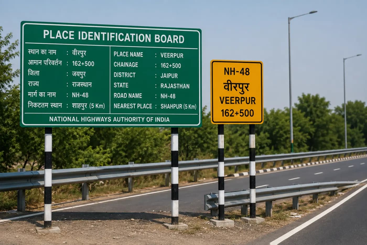 Place Identification Boards Manufacturers — manufactured by YNM Safety, road marking and road safety products
