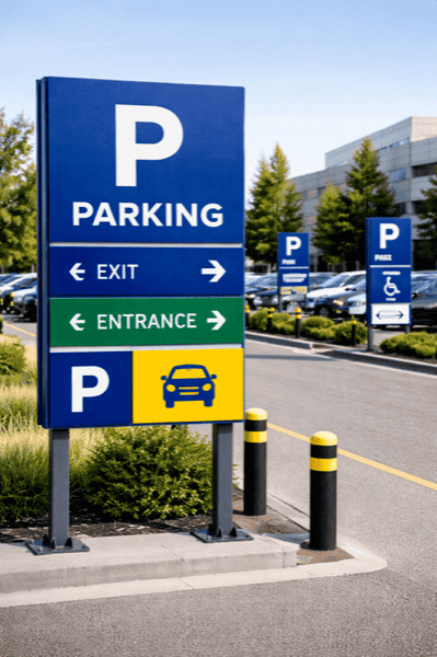 Parking Signages - YNM Safety Fabrication | Custom Steel Metal Fabrication India