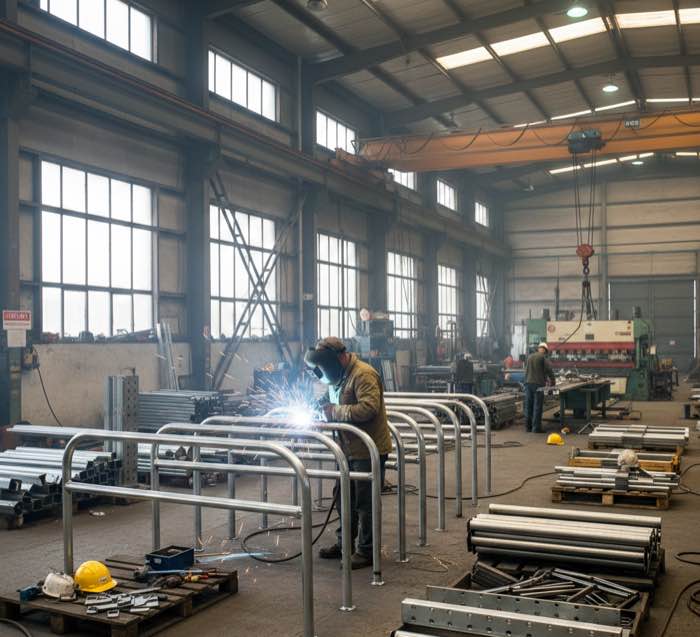 Pedestrian Guardrails - YNM Safety Fabrication | Custom Steel Metal Fabrication India