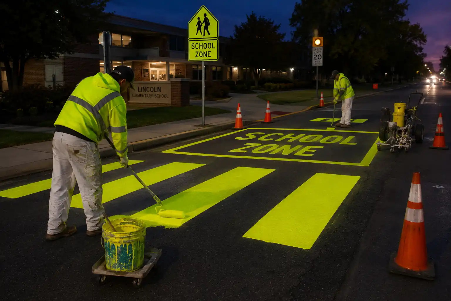 Fluorescent Paint β manufactured by YNM Safety India, road marking and road safety products