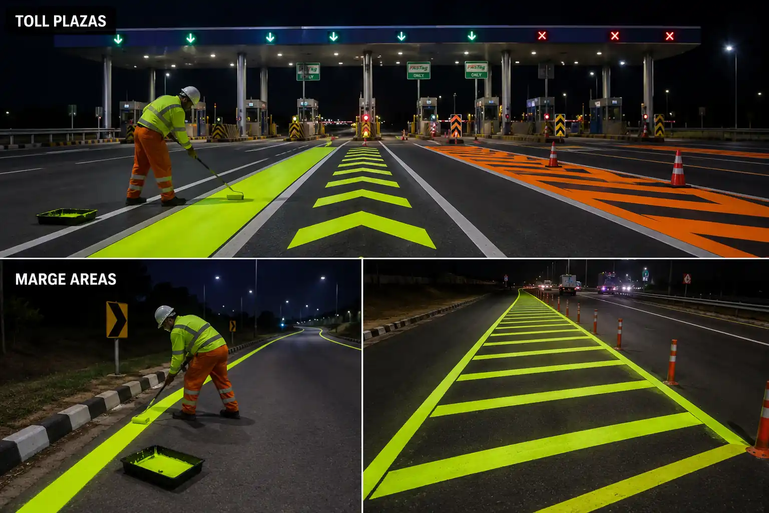 Fluorescent Paint β manufactured by YNM Safety India, road marking and road safety products