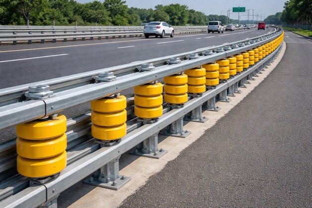 Roller Beam Crash Barriers - Best Hot Thermoplastic Paint Manufacturers in Hyderabad India | YNM Safety Premium Road Safety Products | Cold Plastic Paint & Metal Beam Crash Barriers Telangana