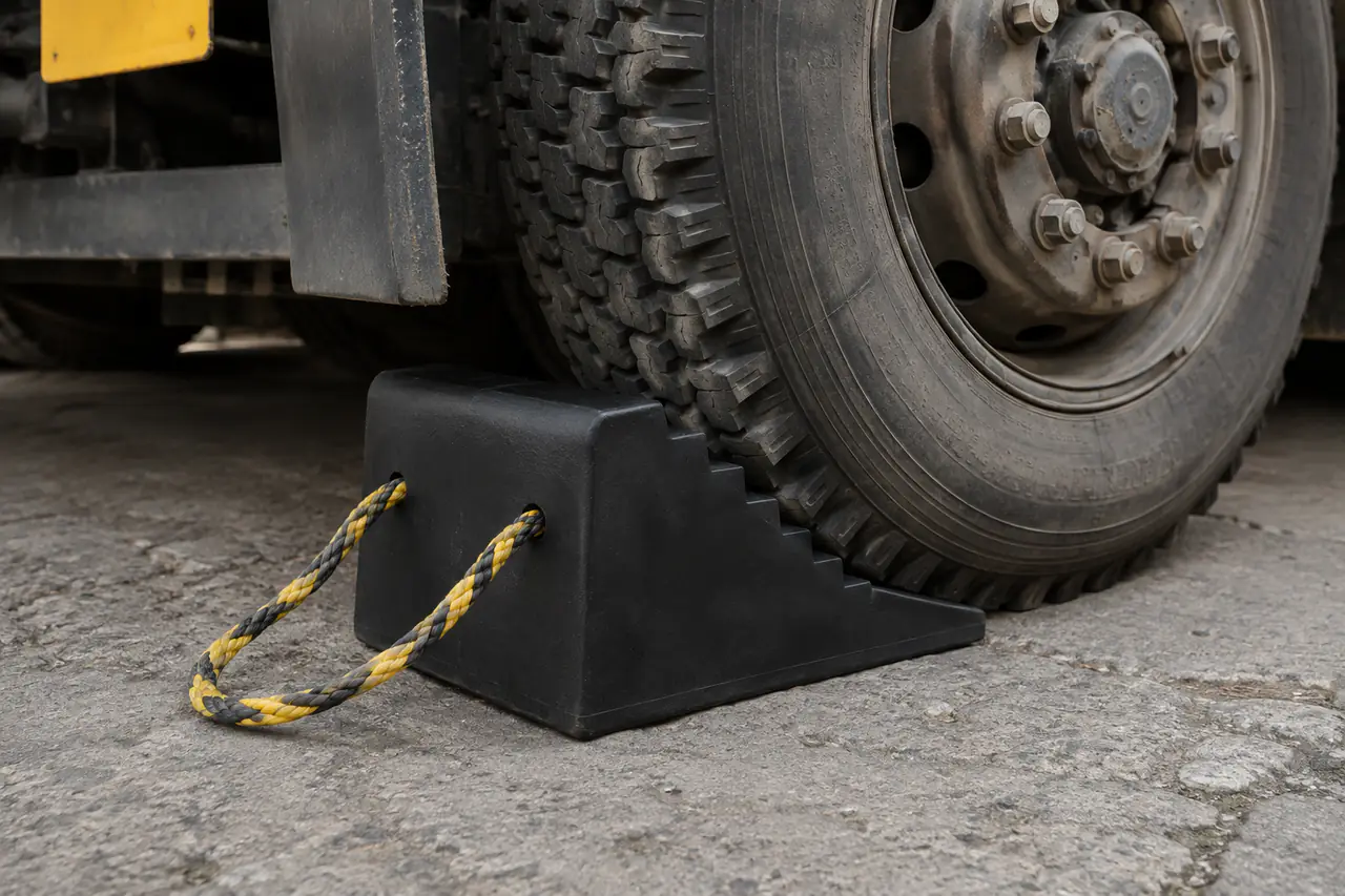 Rubber Truck Wheel Stopper Manufacturers — manufactured by YNM Safety, road marking and road safety products