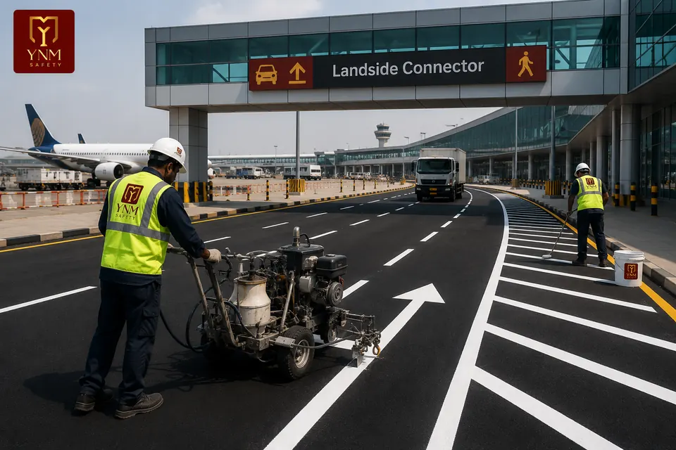 Airport landside connector marking paint — YNM Safety waterborne airfield marking paint
