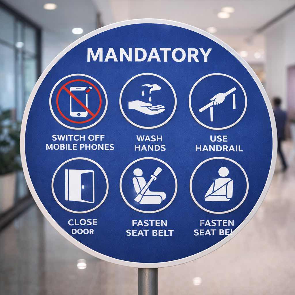 Mandatory Sign Board (Circular) - YNM Safety | Hot Thermoplastic Paint Manufacturers India - Image 3