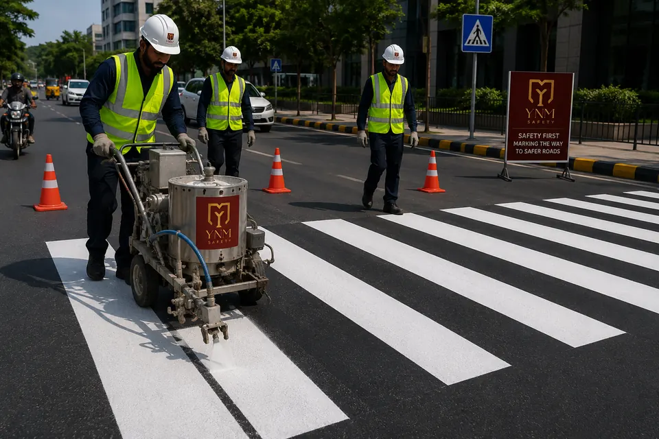Hot thermoplastic pedestrian crossing marking paint — YNM Safety road marking paint manufacturers