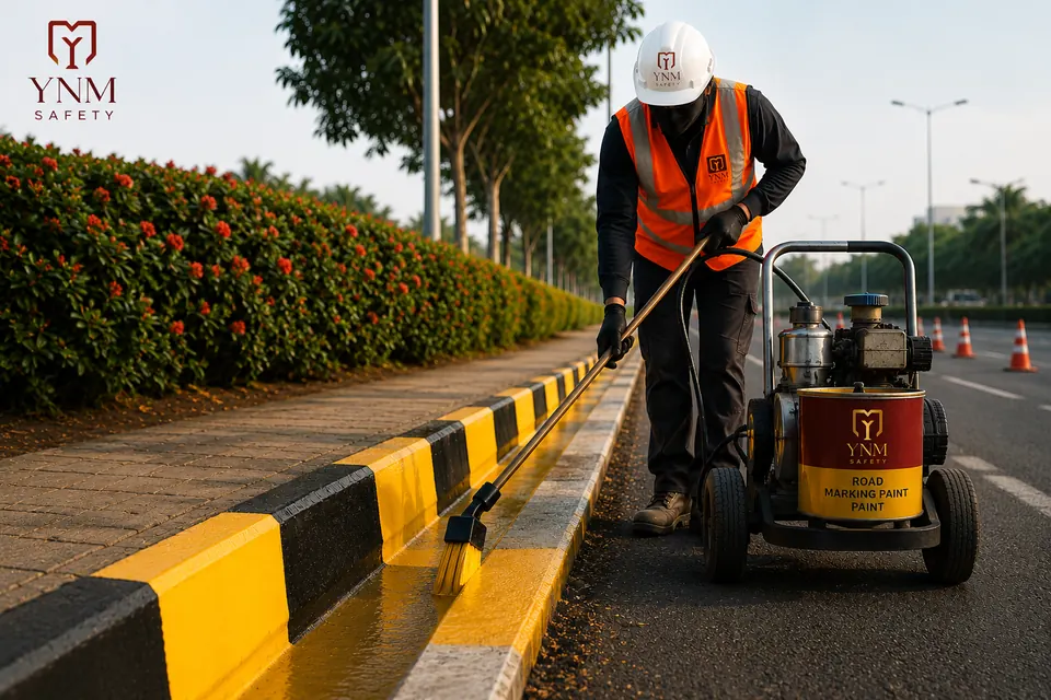 Curbs and gutters kerb marking paint — YNM Safety curb marking paint manufacturers