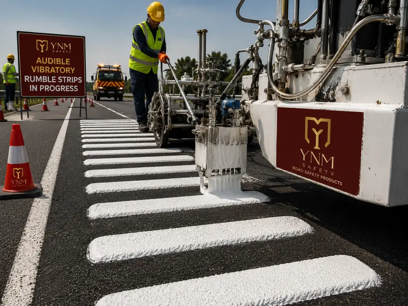 Audible vibratory rumble strips marking paint — YNM Safety MMA resin cold plastic paint
