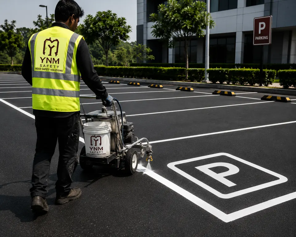 Parking lot marking paint — YNM Safety cold plastic road marking paint manufacturers