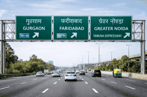 Best Retro Reflective Signage Manufacturers in Hyderabad India | YNM Safety Highway Gantry Signage | Cantilever Signage Telangana | Road Safety Signboards